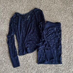GAP Love Navy Blue Polka Dot XS Top